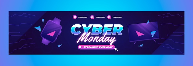 Gratis vector cyber maandag twitch banner
