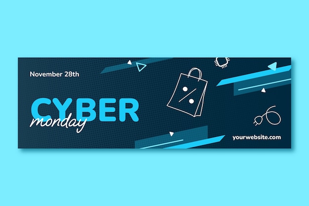 Gratis vector cyber maandag twitter header-sjabloon