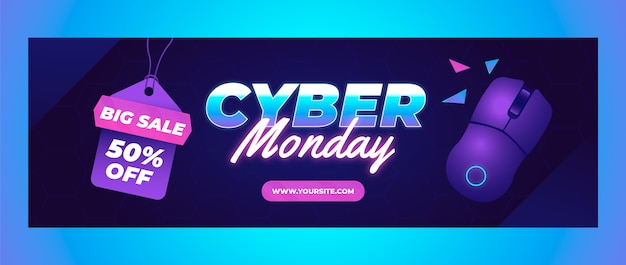 Gratis vector cyber maandag twitter header