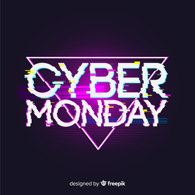 Cyber ​​maandag verkoop achtergrond met glitch effect