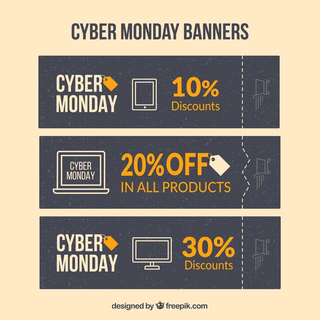 Cyber ​​maandag verkoop banners