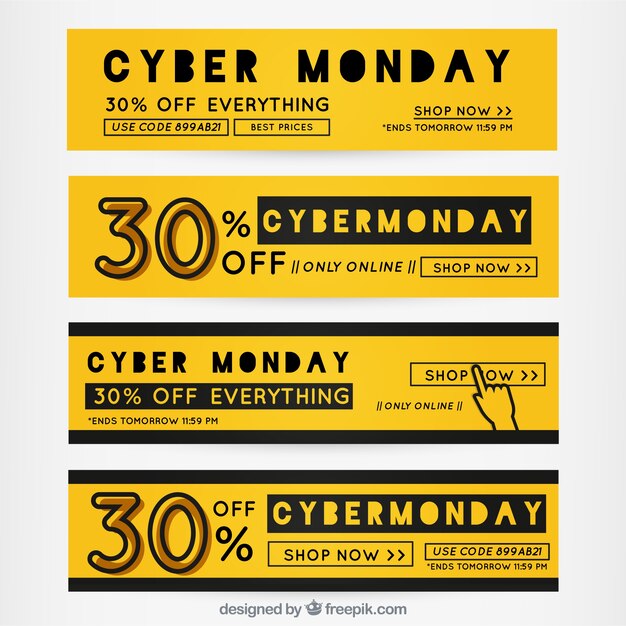 Cyber ​​Monday Geel Banners Collection