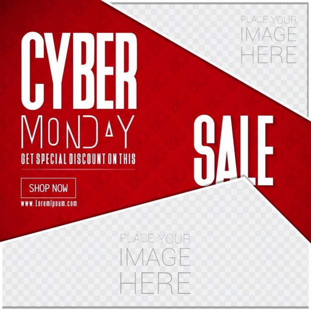 Gratis vector cyber ​​monday sale rode patroon achtergrond plaats voor het