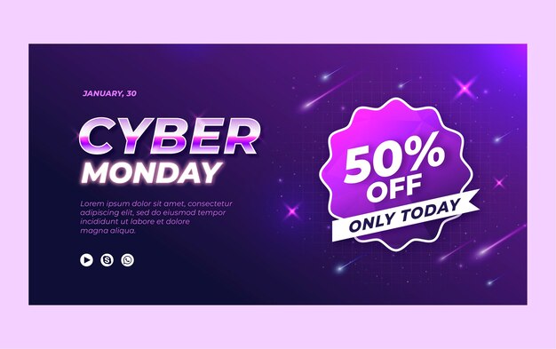 Cyber monday social media promo sjabloon