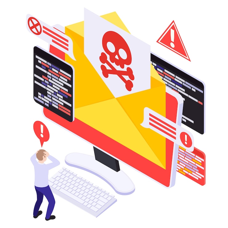 Gratis Vector cyberbeveiliging isometrische illustratie