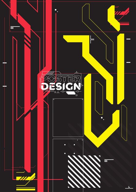 Cyberpunk retro futuristische poster Vectorillustratie