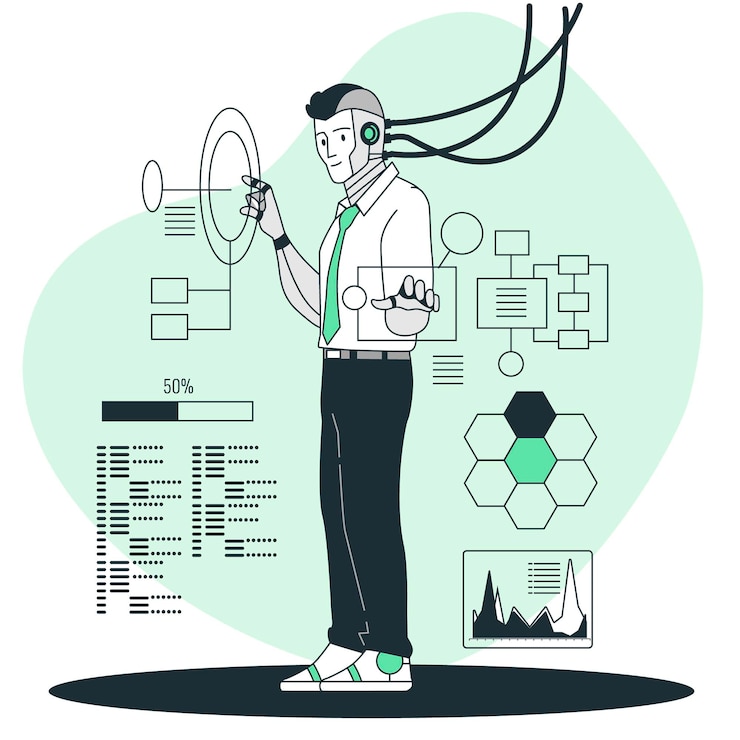 Gratis Vector cyborg concept illustratie