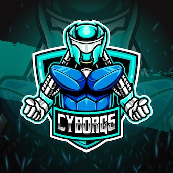 Cyborg esport logo karakter icoon