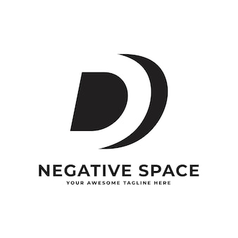 D moderne en geavanceerde negatieve ruimte letter logo alfabet logomarks pictogram illustratie