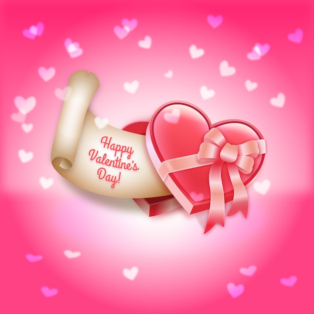 Dag heart-shaped gift doos bonbons vector illustration valentijnsdag