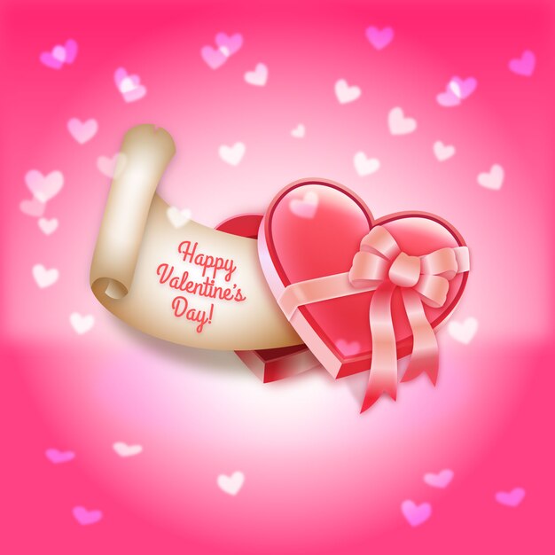 Dag Heart-Shaped Gift doos bonbons Vector Illustration Valentijnsdag