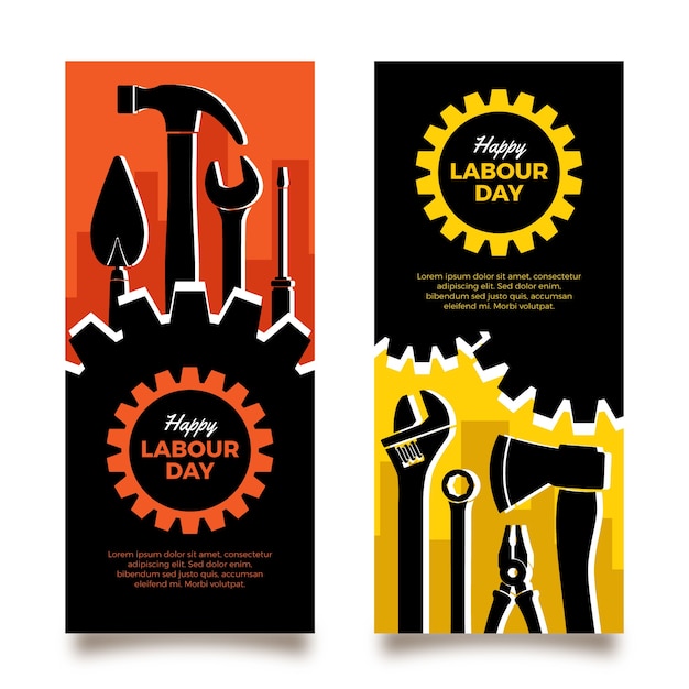 Dag van de arbeid banners in platte ontwerp