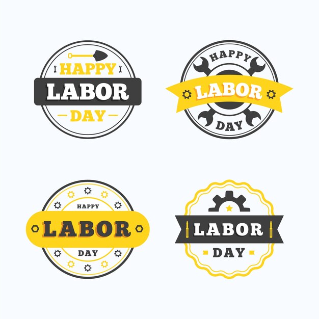 Dag van de arbeid label collectie ontwerp