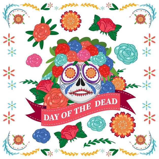 Dag van de doden met calaca-schedel