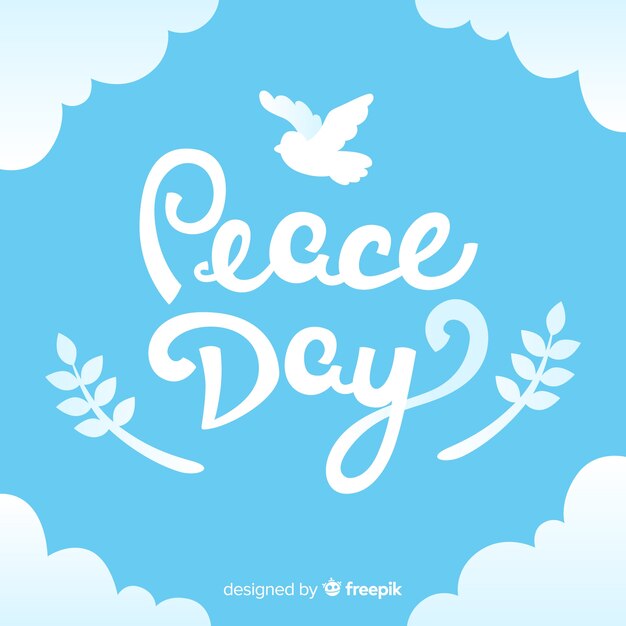 Dag van de vrede concept met letters