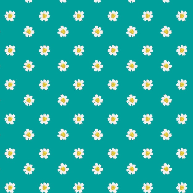 Daisy patroon op blauwe achtergrond