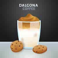 Gratis vector dalgona koffie illustratie concept