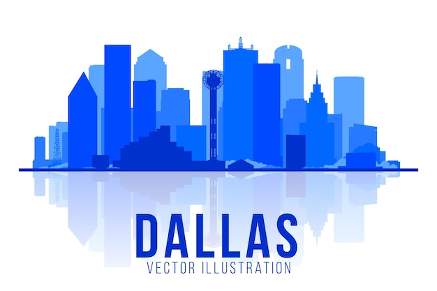 Dallas Texas skyline vectorillustratie Achtergrond met een panorama van de stad Zakelijk reizen en toerisme concept met moderne gebouwen Afbeelding voor presentatie banner website