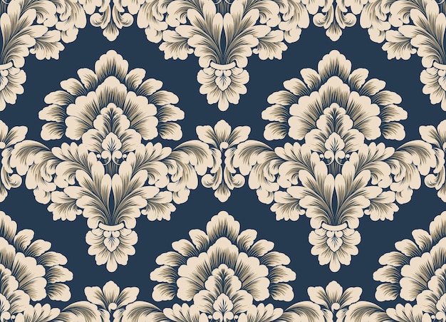 Damast naadloze patroonelement Vector klassieke luxe ouderwetse damast ornament koninklijke Victoriaanse naadloze textuur voor wallpapers textiel inwikkeling Vintage prachtige bloemen barok sjabloon