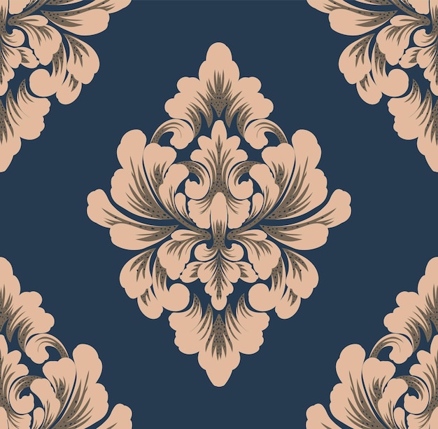 Damast naadloze patroonelement Vector klassieke luxe ouderwetse damast ornament koninklijke Victoriaanse naadloze textuur voor wallpapers textiel inwikkeling Vintage prachtige bloemen barok sjabloon