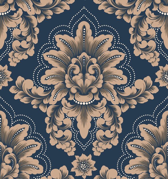 Damast naadloze patroonelement Vector klassieke luxe ouderwetse damast ornament koninklijke Victoriaanse naadloze textuur voor wallpapers textiel inwikkeling Vintage prachtige bloemen barok sjabloon