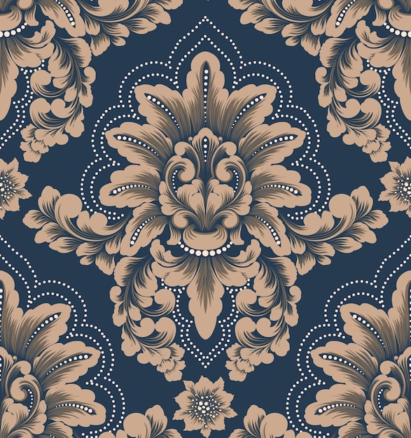 Damast naadloze patroonelement Vector klassieke luxe ouderwetse damast ornament koninklijke Victoriaanse naadloze textuur voor wallpapers textiel inwikkeling Vintage prachtige bloemen barok sjabloon