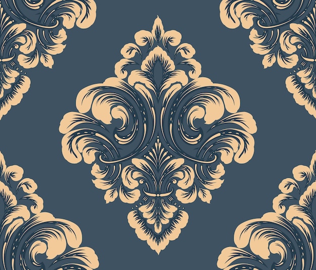 Damast naadloze patroonelement vector klassieke luxe ouderwetse damast ornament koninklijke victoriaanse naadloze textuur voor wallpapers textiel inwikkeling vintage prachtige bloemen barok sjabloon