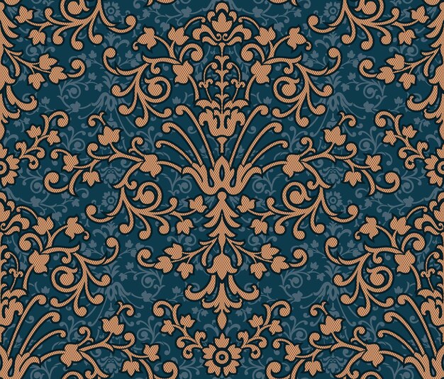 Damast naadloze patroonelement Vector klassieke luxe ouderwetse damast ornament koninklijke Victoriaanse naadloze textuur voor wallpapers textiel inwikkeling Vintage prachtige bloemen barok sjabloon