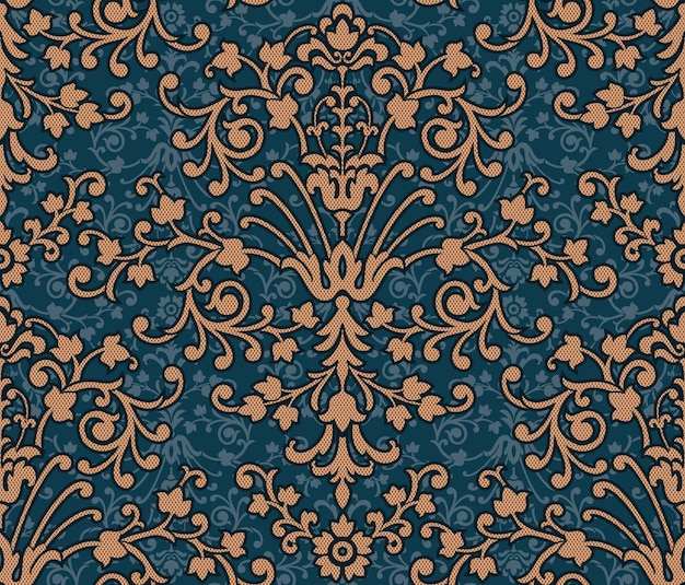 Damast naadloze patroonelement Vector klassieke luxe ouderwetse damast ornament koninklijke Victoriaanse naadloze textuur voor wallpapers textiel inwikkeling Vintage prachtige bloemen barok sjabloon