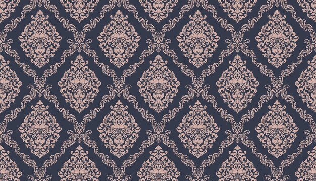 Damast naadloze patroonelement Vector klassieke luxe ouderwetse damast ornament koninklijke Victoriaanse naadloze textuur voor wallpapers textiel inwikkeling Vintage prachtige bloemen barok sjabloon