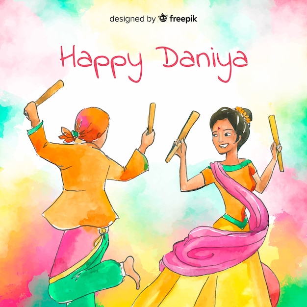 Gratis vector dandiya-dansers