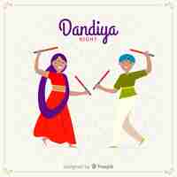 Gratis vector dandiya-dansers