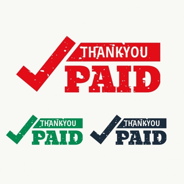 Gratis Vector dank u en betaalde stempel vector
