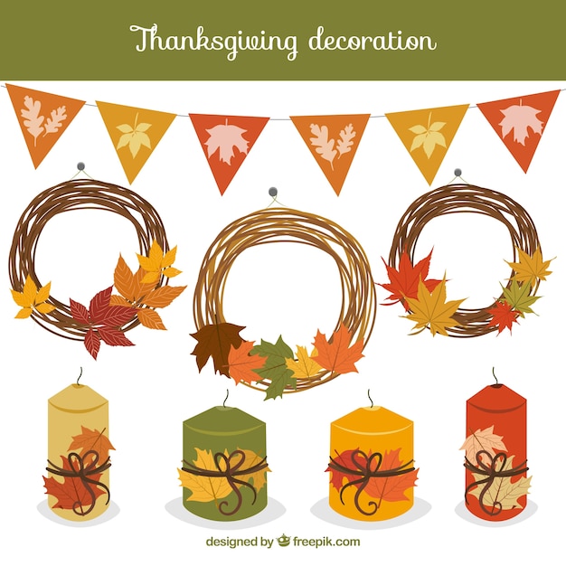 Gratis vector dankzegging decoratie