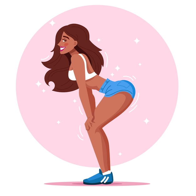 Gratis vector dans handgetekende platte twerk illustratie