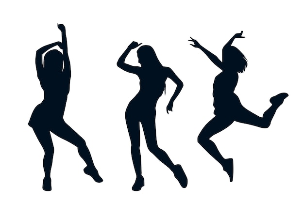 Gratis vector dans plat danser silhouet