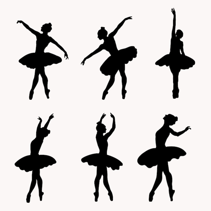 Gratis Vector dans plat danser silhouet