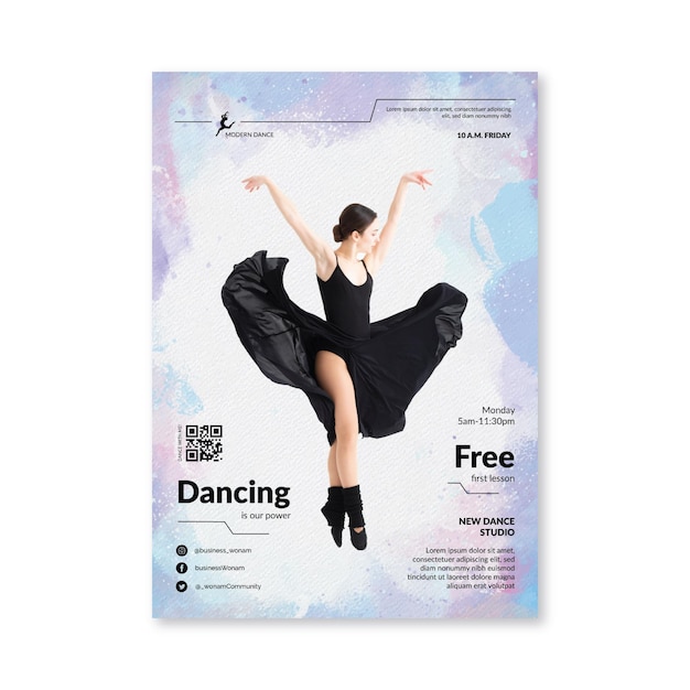 Gratis vector dansende flyer-sjabloon