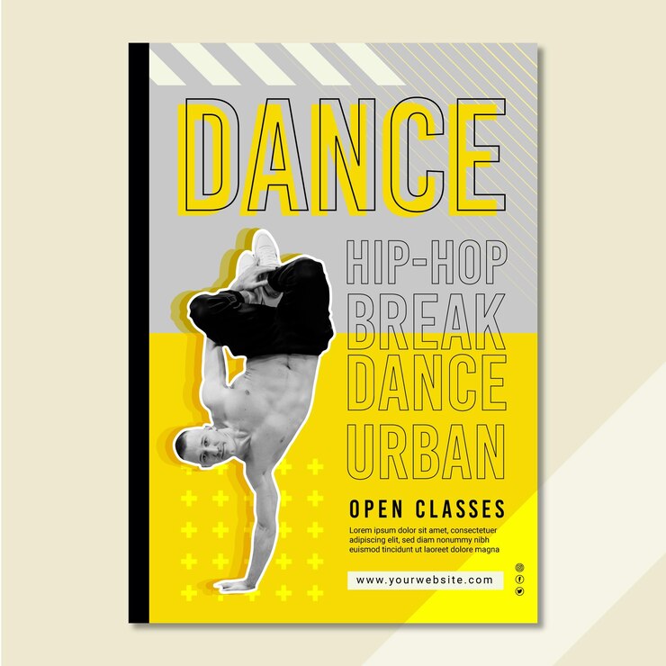Gratis Vector dansende open klassen poster sjabloon