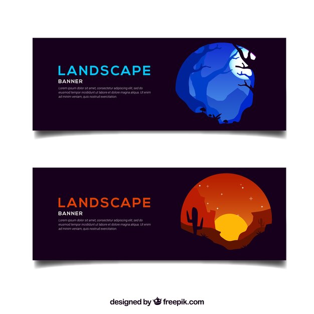 Dark landschap banners