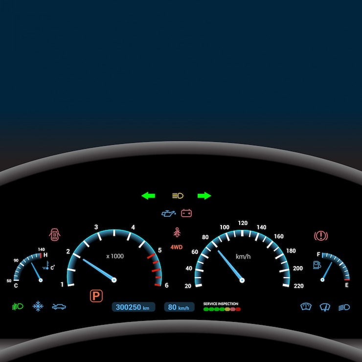 Gratis Vector dashboard achtergrond met kleur signalen