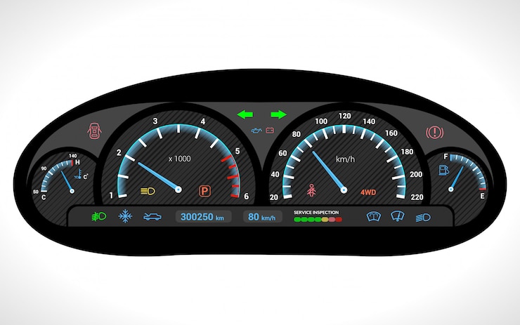 Gratis Vector dashboard auto geïsoleerd