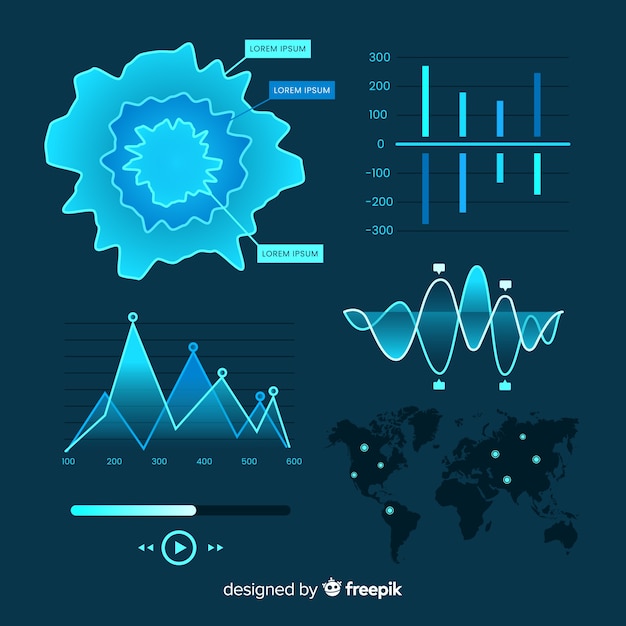 Gratis vector dashboard-elementenset