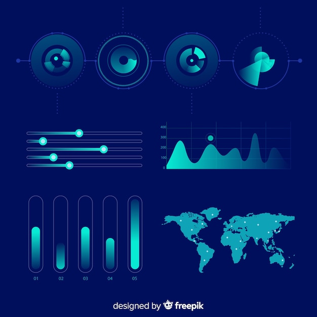 Gratis vector dashboard-elementenverzameling