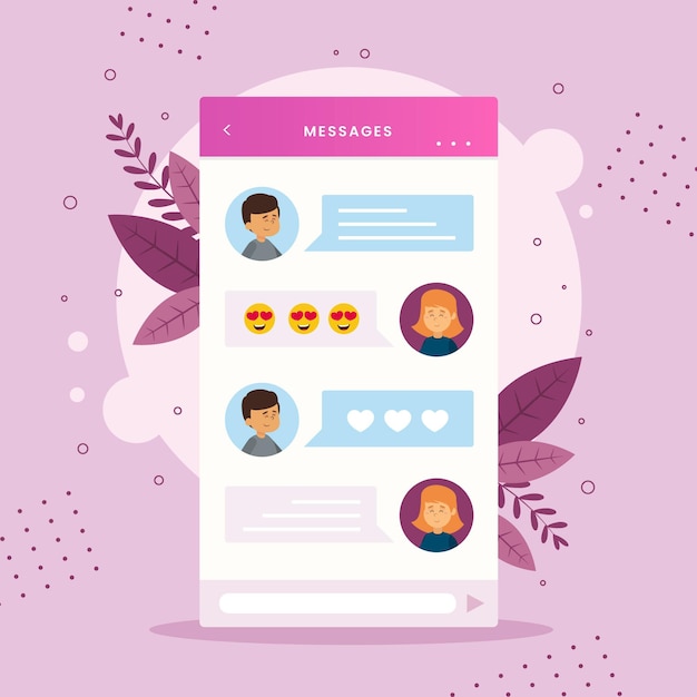 Dating app chat-interface stijl