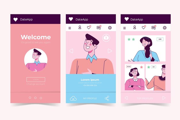 Dating app-interface concept