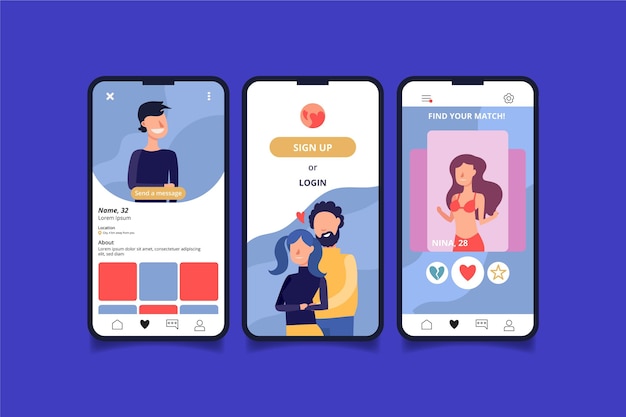 Dating app-interface stijl