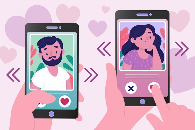 Dating app swipe concept