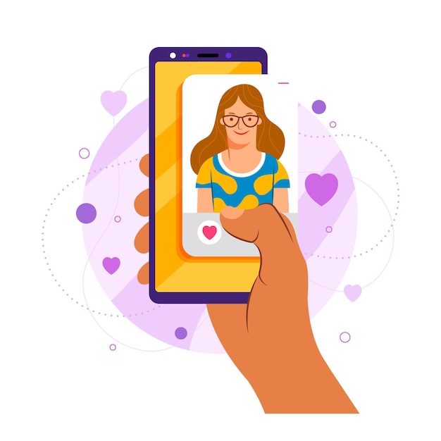 Gratis vector dating app swipe concept