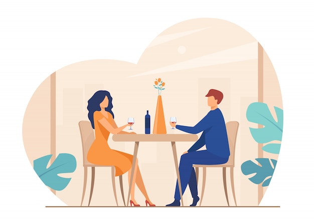 Dating paar genieten van romantisch diner